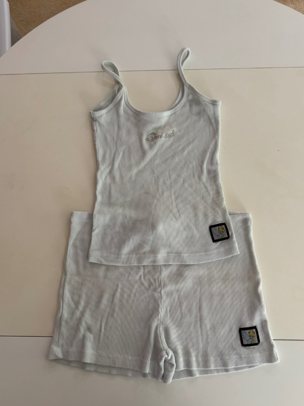 Tinkerbell Ribbed Sleep Shirt & Shorts, Disneyland, Size M